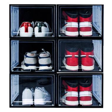 Shoe Organizer with Hard Thick Plastic Board Shoe Storage Boxes Fits US Size 13